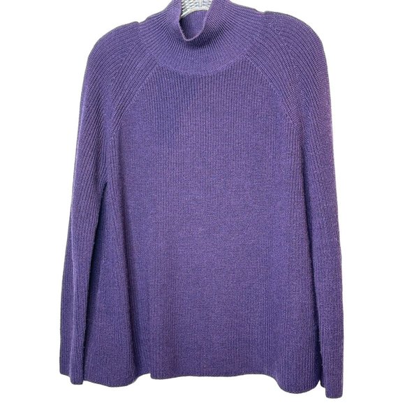 Eileen Fisher Merino turtle neck sweater purple (raisin) Medium - Picture 1 of 7